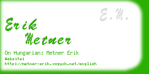 erik metner business card